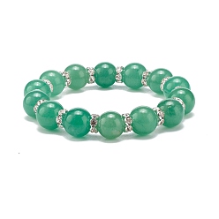 Aventurine Verte Bracelet extensible en perles d'aventurine verte naturelle, bijoux en pierres précieuses pour femmes, diamètre intérieur: 2 pouce (5 cm)