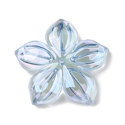 Аква Uv акриловые покрытия бусины, радужный, цветок, вода, 36x38x6.5 мм, отверстие : 1.5 мм