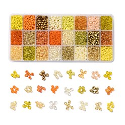 Mixed Color 600G 24 Colors Glass Seed Beads, Round, Mixed Color, 6/0, 4~5x2.5~4.5mm, Hole: 1.2~1.5mm, 25g/color