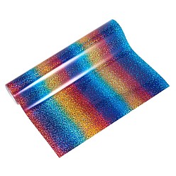 Colorful Glitter Vinyl Heat Transfer Film, for T-shirt Garment, Colorful, 25cm, about 1.55m/roll