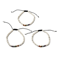 Говлит Регулируемые браслеты из натурального говлита и немагнитного гематита, подходящие как для мужчин, так и для женщин., внутренний диаметр: 2.09~3.19 дюйм (5.3~8.1 см)