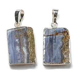 Natural Agate Natural Agate Pendants, with Brass Findings, Cadmium Free & Lead Free, Rectangle, 24.5~29x14.5~15.5x5~5.5mm, Hole: 8x4.7mm