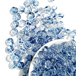 Steel Blue Transparent Czech Glass Beads, Pumpkin, Steel Blue, 10x8mm