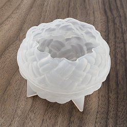 Белый Пряжа клубок силиконовые формы для свечей своими руками, формы для литья смолы, для уф-смолы, изготовление изделий из эпоксидной смолы, тканый, белые, 73.5x71.5x47.5 мм