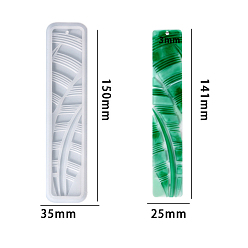 Feather DIY Bookmark Silicone Molds, Decoration Making, Resin Casting Molds, For UV Resin, Epoxy Resin Jewelry Making, Feather Pattern, 150x35x6mm