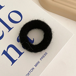black Cute Elastic Towel Fabric Hairband for Women - Solid Color Headband, Autumn/Winter Hair Accessory.