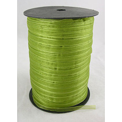 Yellow Green Organza Ribbon, Yellow Green, 1/4 inch(6mm), 500yards/Roll(457.2m/Roll)