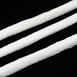 Snow Nylon Cord, Satin Rattail Cord, for Beading Jewelry Making, Chinese Knotting, Snow, 2mm, about 50yards/roll(150 feet/roll)