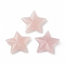 Rose Quartz Natural Rose Quartz Beads, No Hole/Undrilled, Star, 44.5x46~46.5x9.5~10mm