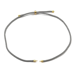 Гейнсборо Нейлон шнуры ожерелье решений, с фурнитурой позолоченной латунной, долговечный, светло-серые, 22~22.8 дюйм (56~58 см), отверстие : 1.7 мм