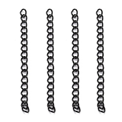 Electrophoresis Black 304 Stainless Steel Chain Extenders, Electrophoresis Black, 47~53x3mm