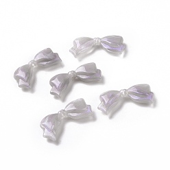 Thistle Opaque Acrylic Beads, Glitter Beads, Bowknot, Thistle, 13.5x29x5.5mm, Hole: 1.8mm, about 415pcs/500g