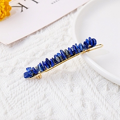 Lapis Lazuli Natural Lapis Lazuli Chips Hair Barrettes, Ponytail Holder Statement, Hair Accessories for Girls, 60mm