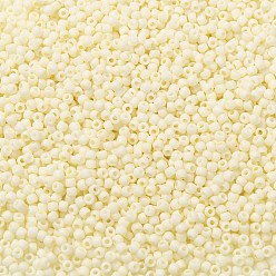(762) Opaque Pastel Frost Egg Shell TOHO Round Seed Beads, Japanese Seed Beads, (762) Opaque Pastel Frost Egg Shell, 15/0, 1.5mm, Hole: 0.7mm, about 135000pcs/pound