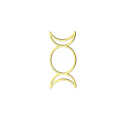 Moon Triple Moon Brass Self Adhesive Decorative Stickers, Golden Plated Metal Decals, for DIY Epoxy Resin Crafts, Moon, 30mm