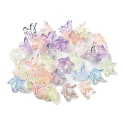 Mixed Color Transparent Acrylic Bead Caps, Flower, Mixed Color, 16x14x12mm, Hole: 1.2mm