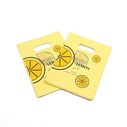 Lemon 100Pcs Rectangle Plastic Jewelry Gift Bags with Handle Hole, for Retail Stores, Lemon, 20x15cm