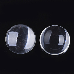Clear Transparent Glass Cabochons, Half Round/Dome, Clear, 40x8mm, 220pcs/box