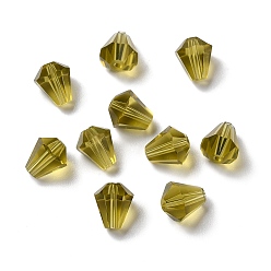 Dark Goldenrod Glass Imitation Austrian Crystal Beads, Faceted, Diamond, Dark Goldenrod, 10x9mm, Hole: 1mm