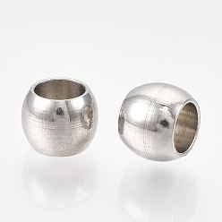 Stainless Steel Color 201 Stainless Steel Beads, Round, Stainless Steel Color, 8x5mm, Hole: 5mm