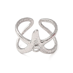 Couleur Acier Inoxydable Étoiles de mer 304 sertissages de bagues de manchette en acier inoxydable, anneau de base, couleur inox, 12~17mm, Trou: 2.4mm, diamètre intérieur: 17.2 mm