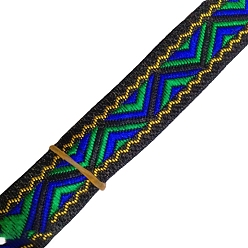 Black 7M Ethnic Style Polyester Jacquard Triangle Ribbon, Black, 3/4 inch(20mm), about 7.66 Yards(7m)/Roll