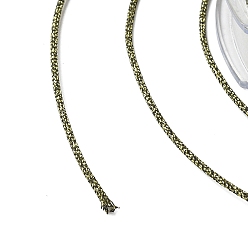 Цвет Оливы Полиэфирный металлический шнур, с рыбьей нитью внутри, круглые, оливковый, 1 мм