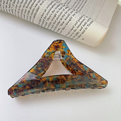 8# Mottled Caramel Minimalist Acetate Triangle Hair Clip Retro Shark Jaw Plate Hairpin Unique Headwear