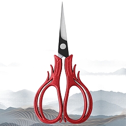 Red Stainless Steel Scissors, Embroidery Scissors, Sewing Scissors, with Zinc Alloy Handle, Red, 108x51mm