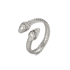 Нержавеющая Сталь Цвет 304 открытые манжеты из нержавеющей стали, змеиные украшения для женщин, цвет нержавеющей стали, размер США 8 (18.1 мм)