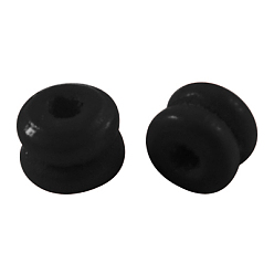 Черный Природных шарики древесины, трубка, без свинца, окрашенные, чёрные, 8x5 мм, Отверстие : 2 мм , около 14000 шт / 1000 г