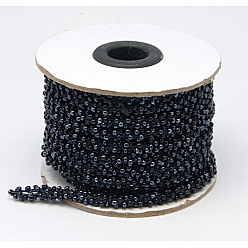 Черный Бисер шнур, стекло, чёрные, 6 мм, около 10.93 ярдов (10 м) / рулон