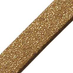 Dark Goldenrod Glitter Powder Faux Suede Cord, Faux Suede Lace, Dark Goldenrod, 3mm, 100yards/roll(300 feet/roll)