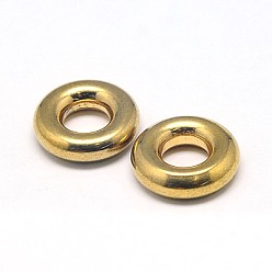 Real 18K Gold Plated 304 Stainless Steel Beads, , Donut, Real 18K Gold Plated, 12x3.5mm, Hole: 5.5mm