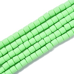 Vert Pâle Polymère main brins d'argile de perles, colonne, vert pale, 6.5x6mm, Trou: 1.2mm, Environ 61 pcs/chapelet, 15.75 pouce (40 cm)
