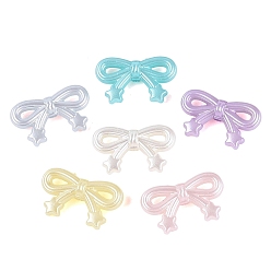 Color mezclado Cuentas de imitación de perlas de plástico ccb, bowknot con estrella, color mezclado, 17.5x30x9 mm, agujero: 2.5 mm, Sobre 360 unidades / 500 g