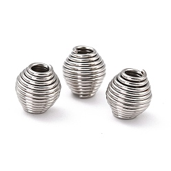 Edelstahl Farbe Anlaufgeschützt 304 Federperlen aus Edelstahl, Spule Perlen, Doppelkegel, Edelstahl Farbe, 9x8.5 mm, Bohrung: 4 mm