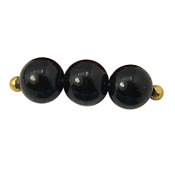 Black Natural Mashan Jade Round Beads Strands, Dyed, Black, 14mm, Hole: 1mm, about 30pcs/strand, 16 inch