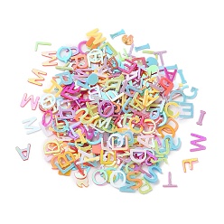 Mixed Color PVC Paillette/Sequins Beads, AB Color Plated, Random Mixed Letters, Mixed Color, 4~5.5x2~7x0.3~0.5mm