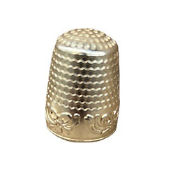 Oro Dedales de costura de latón, herramientas de protección de la punta de los dedos, accesorios de artesanía de bricolaje, columna, dorado, 17.6 mm