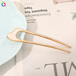 Alloy Oil Droplet U-shaped Hairpin - Wave White Винтажная металлическая заколка для элегантной прически — минимализм, U-образный, шикарный аксессуар для волос.