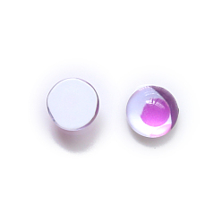Round Translucent Resin Cabochons, for Ghost Witch Baroque Pearl Making, Flat Round, Violet, Round Pattern, 8mm