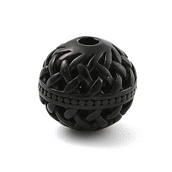 Black 304 Stainless Steel Beads, Round, Black, 10x9.5mm, Hole: 1.8mm