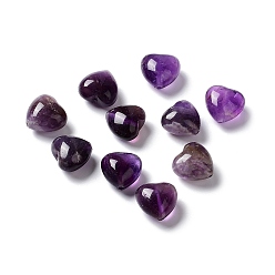 Amethyst Natural Amethyst Beads, Heart, 14.5~15x14.5~15x8.5~9mm, Hole: 1mm