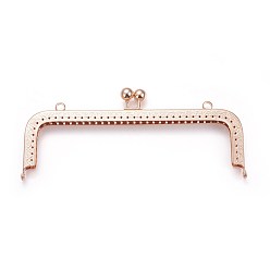 Light Gold Iron Purse Handle Frame, For Bag Sewing Craft, Light Gold, 85x200x12mm, Hole: 1.5mm and 6.5mm