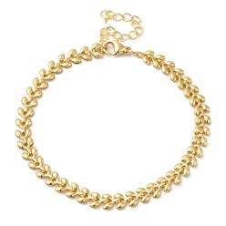 Настоящее золото 24K Браслеты-цепочки из латуни для женщин, реальный 24 k позолоченный, 7-1/8 дюйм (18.1 см)