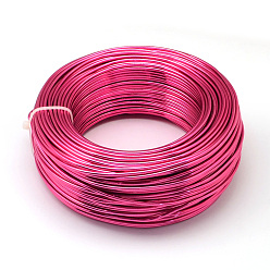 Deep Pink Round Aluminum Wire, Bendable Metal Craft Wire, for DIY Jewelry Craft Making, Deep Pink, 9 Gauge, 3.0mm, 25m/500g(82 Feet/500g)