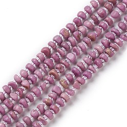 Phosphosiderite Natural Phosphosiderite Beads Strands, with Seed Beads, Chip, 6~7x6~7x2~5mm, Hole: 0.9~1mm, 15.35~15.75''(39~40cm)
