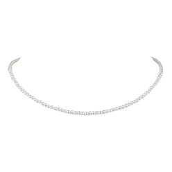 White Shell Pearl Beaded Necklaces, Round, White, 16.10 inch(40.9cm)