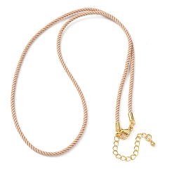 Белый Навахо 2мм круглый нейлоновый миланский шнур для изготовления ожерелья, с латунными выводами и 303 застежками из лобстера из нержавеющей стали, реальный 18 k позолоченный, навахо белый, 18.50~18.70 дюйм (47~47.5 см)